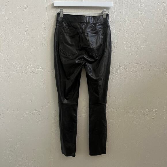 Spanx $148 Black Leather-Like Ankle Skinny Pant Leggings - Picture 12 of 14